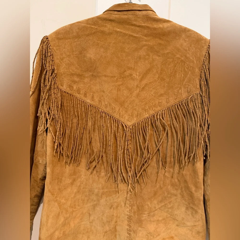 SCULLY‎ Leather Brown Suede Fringe Jacket Size Large